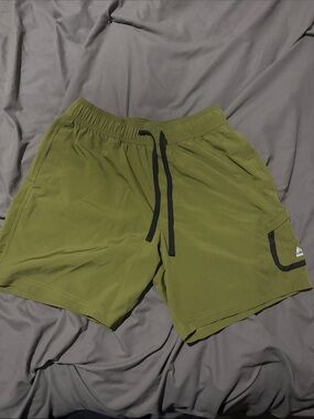 RBX Olive Green Athletic Shorts with Black Drawstring